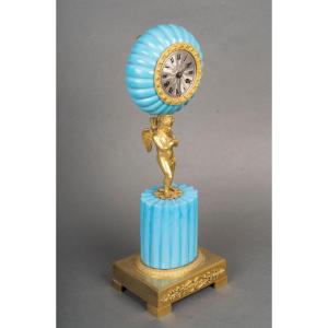 Turquoise Blue Opaline Clock - Charles X