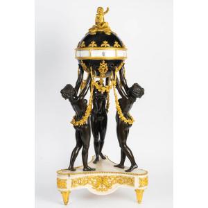 Monumental Clock With The Three Graces, Attributed To Henri Dasson - Napoleon III Period
