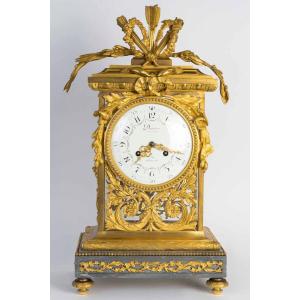 Bronze Cage Clock, Dial Signed Dernière Paris - 19th Century