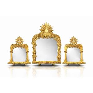 Bronze Mirrors Signed Massounie - Empire Style, Late 18ᵉ Century