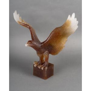 Daum - Falcon In Pâte De Verre, Limited Edition 4/200, Daum Sign