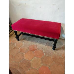 19th Century Black Painted Wooden Bench