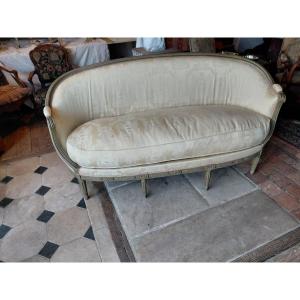 Louis XVI Period Painted Wooden Basket Sofa