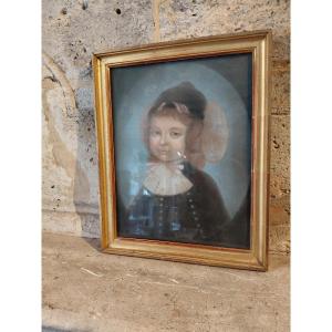 Pastel Painting Of A Young Girl From The Early 19th Century