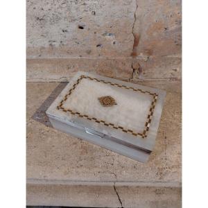 Agate Box With Silver Mount, English Work, Circa 1930