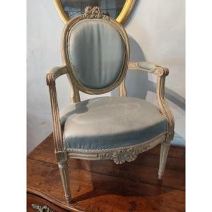 L XVI Period Armchair In Painted Wood