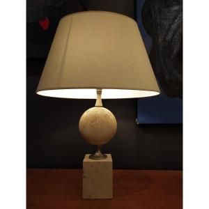 Travertine Lamp, By Philippe Barbier