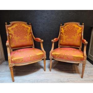 Pair Of Louis XVI Period Armchairs 
