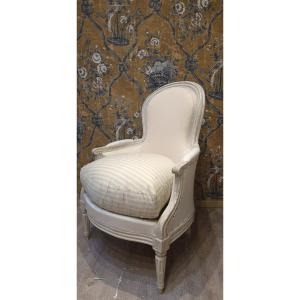 Transitional Period Bergère Chair Stamped By Philippe Poirier, Who Became A Master In 1765