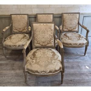 Suite Of Four Half-cabriolet Armchairs Attributed To Georges Jacob