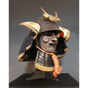 Suji Bachi Kabuto Saotome Ieharu With Ressei Menpo, Edo