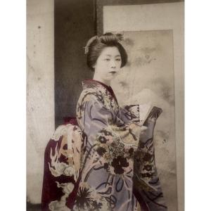 Ogawa Kasumasa, Albumen Print Of A Japanese Geisha, Ca. 1890