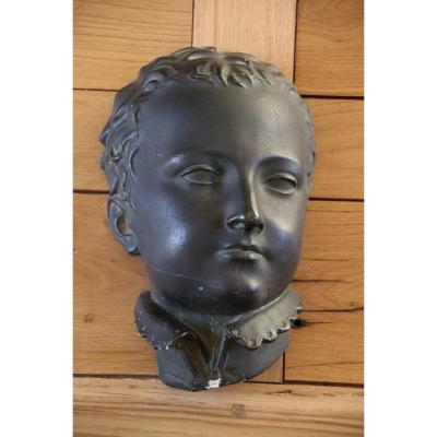 Bust Of Henri 4 Child In Blackened Plaster