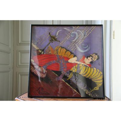 Dessin De La Belle Epoque Signé M. Planche