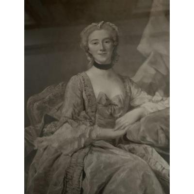 Portrait Of Madame De Sorquainville (1749) By Jean-baptiste Perronneau.