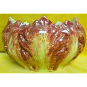 Planter Center Table Barbotine Art Nouveau Iris Style Delphin Massier 1900