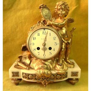 Pendulum Gilt Bronze Love Warrior Tribute Victories Of Lxvi 18th Henri Voisin (1733-+1815)