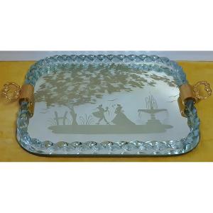 Mirror Tray Murano Venice Romantic Decor Marquise Marquis XVIIIth 1950-60