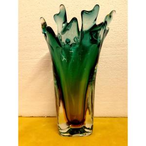 Murano Technical Sommerso Vase By Flavio Poli Year 1950-60