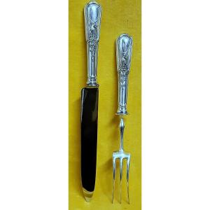 Carving Service Large Goldsmith's Knife And Fork Hallmark Christofle St Lxvi
