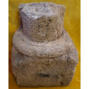 Base Small Romanesque Column In Carved Stone Middle Ages (476 To 1472)