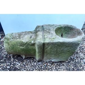 Holy Water Font Gothic Style XII-xv Gray Volcanic Stone Cut With Cut Sides
