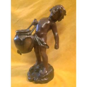 Sculptor Auguste Moreau (1834-1917) “the Child With The Broken Pitcher” Paris.