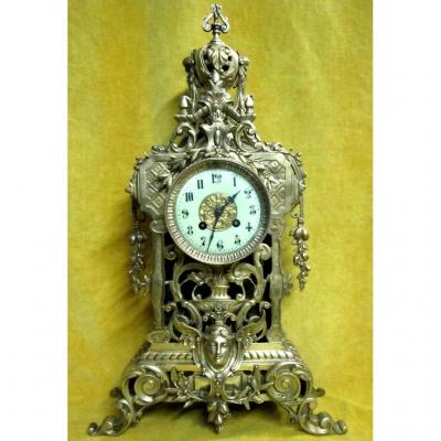 Great Clock Cartel Bronze Neo-renaissance Napoleon III 19th