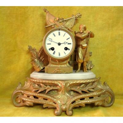 Golden Clock In The Zouave Of North Africa Napoleon III 19th