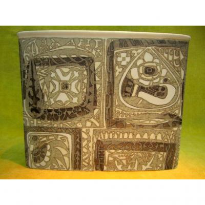 Scandinavian Ceramic Bouquetiere Center Table Vase ``baca ''1964 From Nils Thorsson (1898-1977)