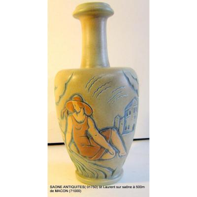 Vase De Mougin Nancy A. Legrand Art Deco 30