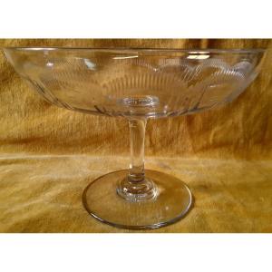 Fruit Bowl Display Centerpiece Cut Blown Crystal Table 19th