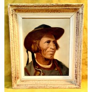 Portrait Of A Breton Man In Traditional Costume By Ermando Bellantonio (1900-1980)