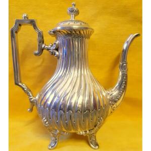 Scheffield Coffee Pot Teapot Silver Metal Hallmark St Lxv 19th