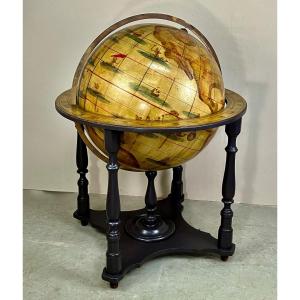 Parquet Earth Globe, Early 20th Century.