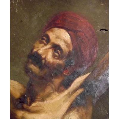 Oil On Canevas Early Nineteenth Arab Christian