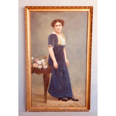 Large Woman Portrait In Full Length