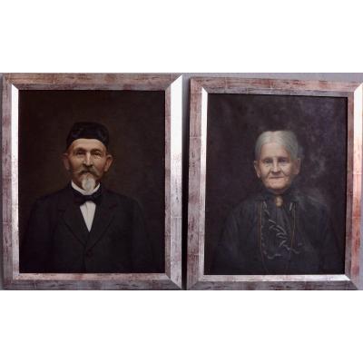 Pair Of Portraits Of L. Jacot-guillarmod