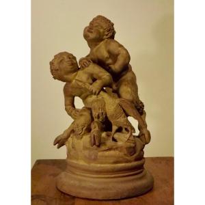 Fauns Playing With A Swan