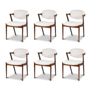 1960 Set Of 6 Kai Kristiansen Rosewood Chairs
