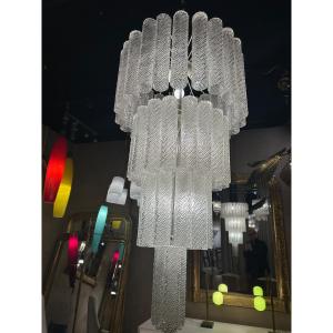 1970 Cascading Chandelier In Murano Glass