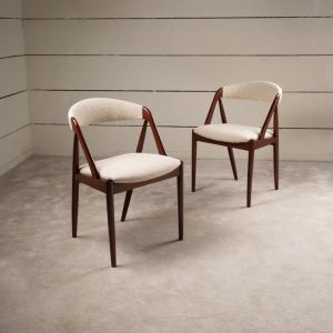 1960 Set Of 4 Kai Kristiansen Teak Chairs