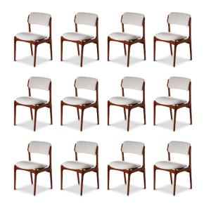 Beautiful Set Of 12 Scandinavian Chairs In Teak