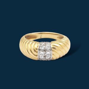 Vintage Yellow Gold And Diamond Ring l'Orientale