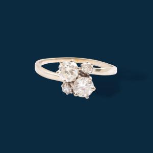 You & Me Yellow Gold And Diamond Ring