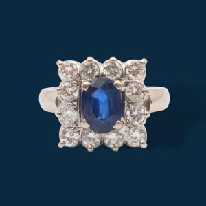 Allure White Gold, Sapphire And Diamond Ring