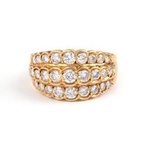 Yellow Gold And Diamond Crystal Viper Band Ring