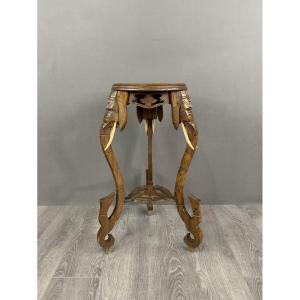 Carved Side Table With Elephant Heads Early 20th Century
