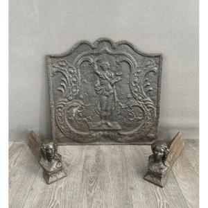 19th Century Cast Iron Fireplace Set