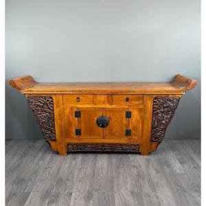 Old Japanese Console Buffet In Pine 20th Century 